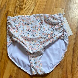 Janela Bay Floral High-Waisted Swim Bottoms Small NWT